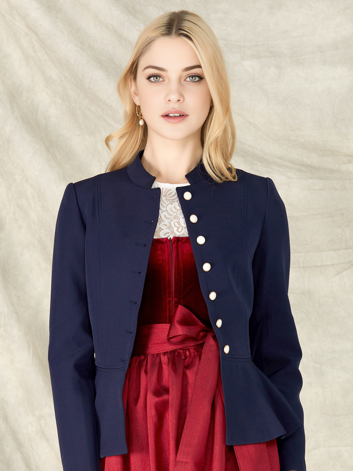Dirndl Midi in Marineblau