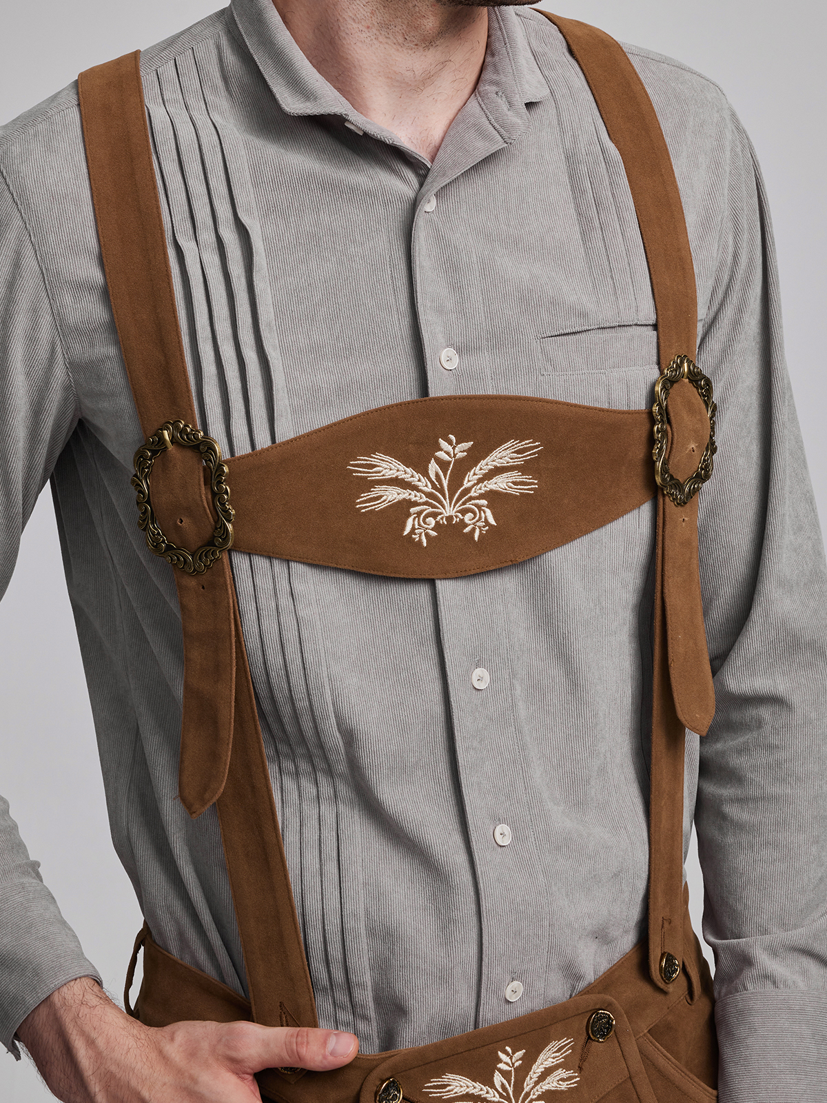 Dirndl Blusen Langarm in Braun